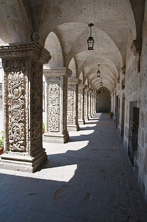 The Jesuit Cloister of La Compania Church in Arequipa