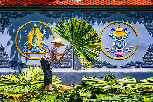 Geometry of Tradition Vietnam work woman leaves palm hat