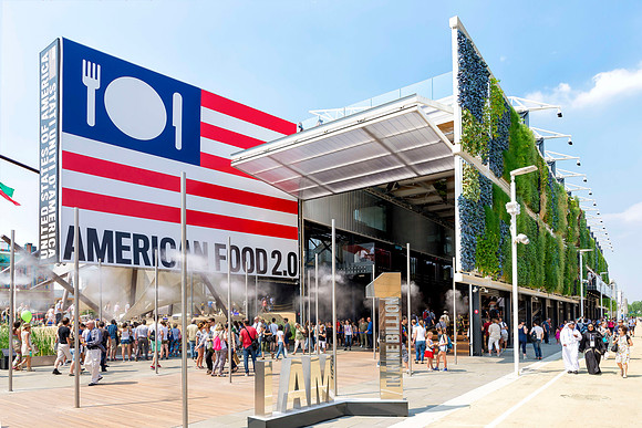 USA pavilion exterior at EXPO 2015