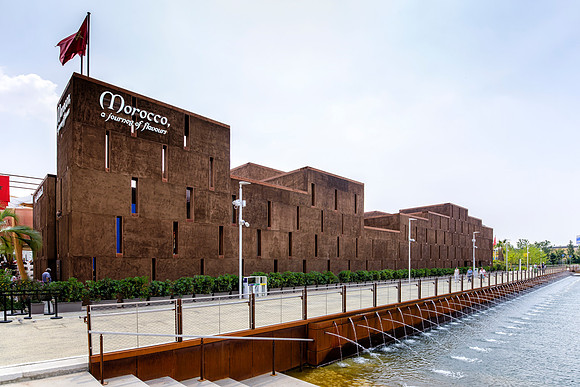 Morocco pavilion exterior at Expo 2015 in Milan, Italy
