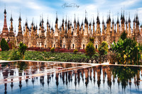 Echoes in Still Water Myanmar Burma temple pagoda pagodas Kakku Asia reflection architecture