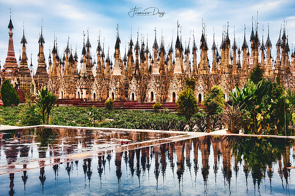 Echoes in Still Water Myanmar Burma temple pagoda pagodas Kakku Asia reflection architecture