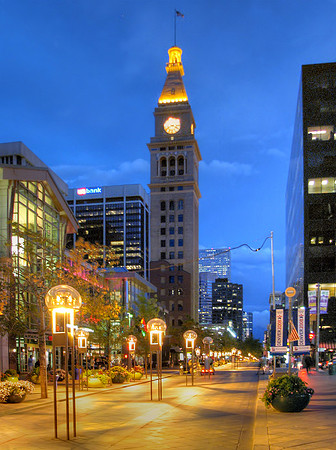 16th Street Mall Denver night colorado america usa urban