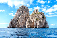 ​Faraglioni of Capri island as seen from boat Italy