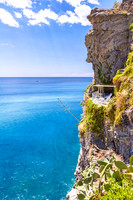 The balcony in the rocks Italy landscape Liguria
