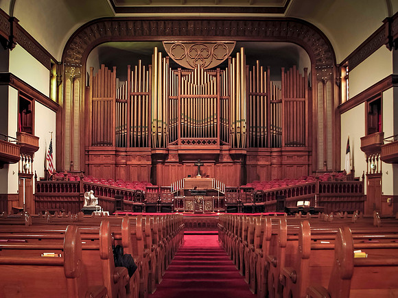 Trinity United Methodist Church interior organ Denver