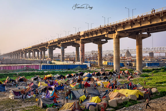 Camped under the eternal sky India Kumbh Mela camp