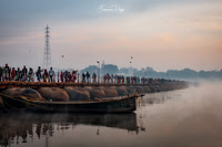 Bridge of Silent Devotion Dawn India Kumbha Mela
