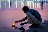Dawn light on the Ganges India Kumbha Mela sunrise
